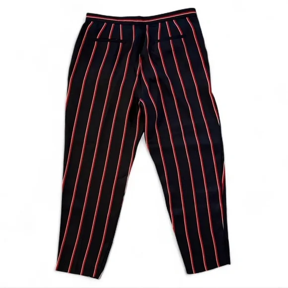 Lauren Ralph‎ Lauren Womens Skinny Cropped Casual Pants 6 Navy Red Striped EUC - Picture 3 of 3